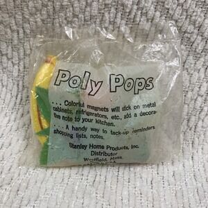 VTG NOS Plastic Fruit Magnets Stanley Home CHERRY Banana ORANGE 1960s Poly Pops